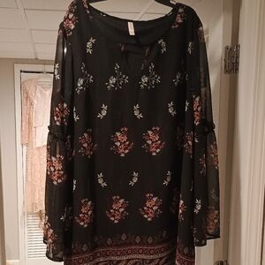 Xhilaration Black and Red Mini Dress